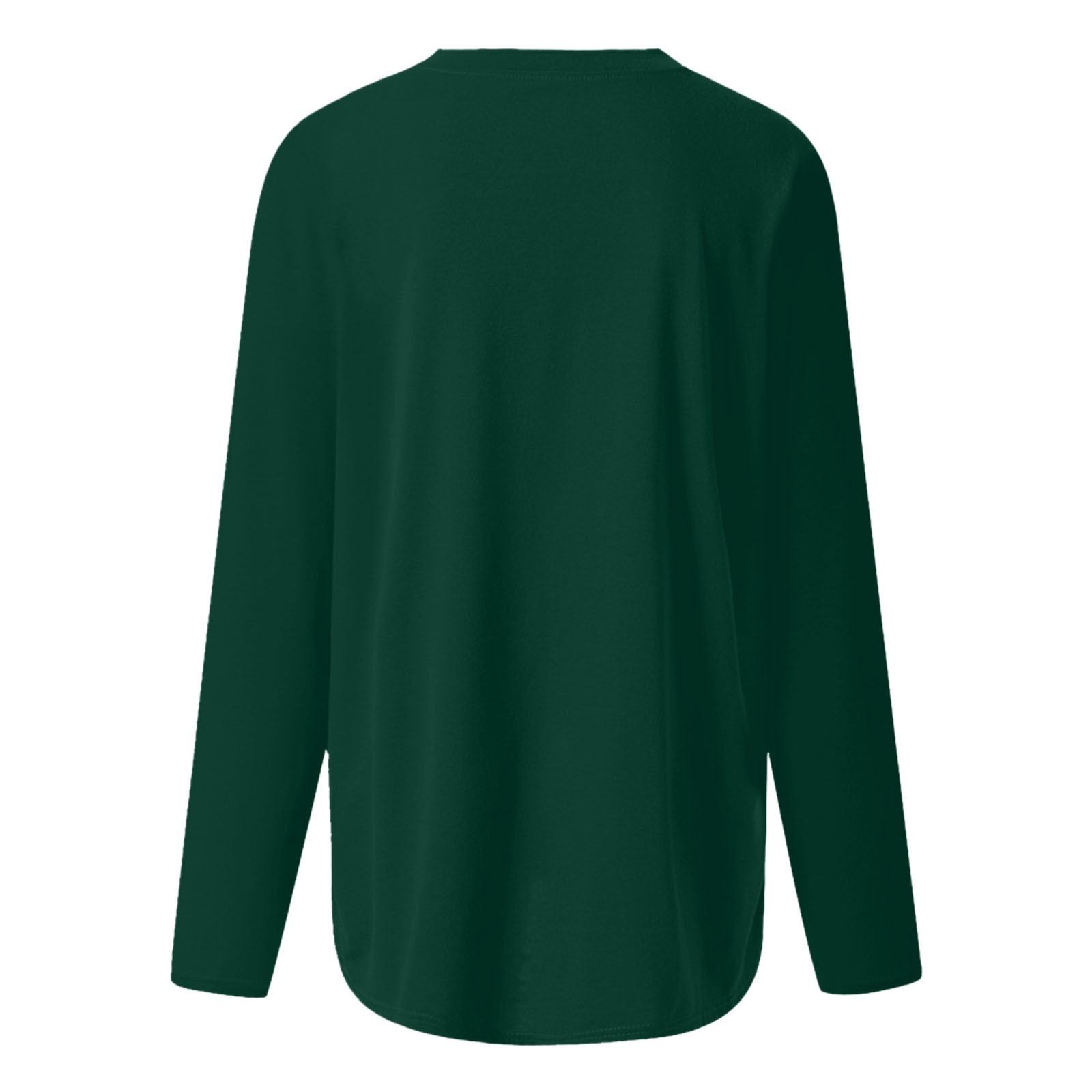 thumbnail image 4 of Top túnica de manga larga con cuello en V para mujer - Blusa holgada e informal - Ideal para casa, playa o vacaciones, 4 of 5